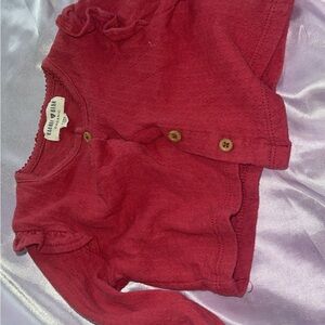 Red Button-Up Baby Cardigan
